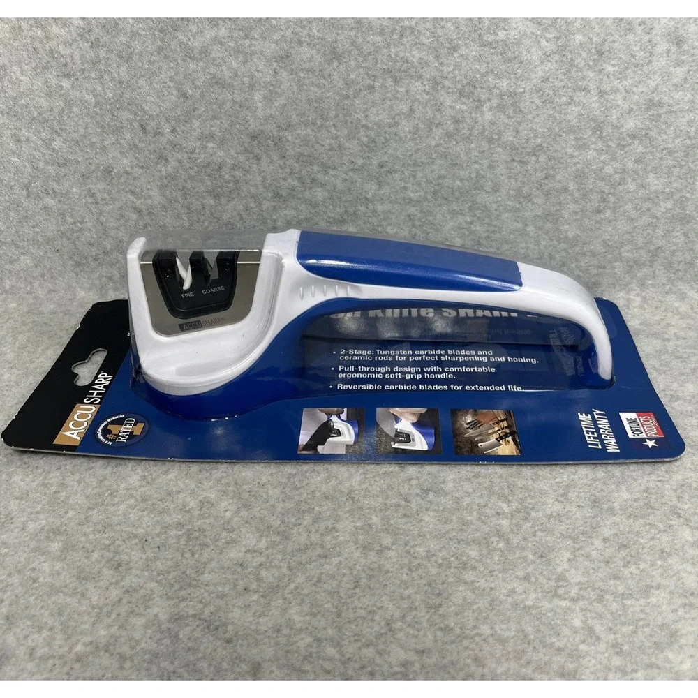 AccuSharp 2-Stage Knife‎ Sharpener Pull-Through Coarse Fine Blades Kitchen Chef